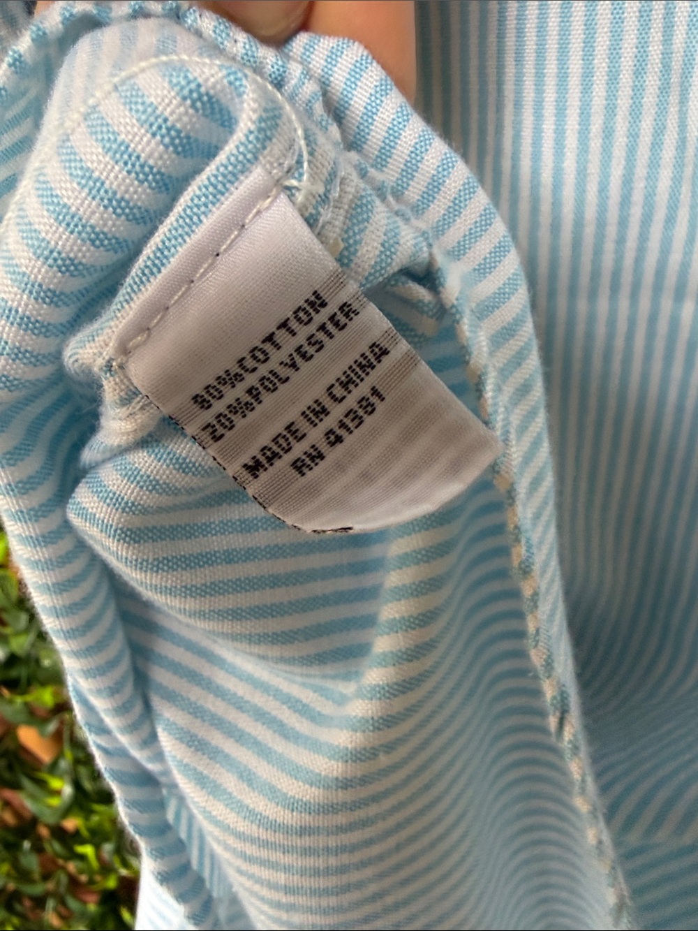 Ralph Lauren Light Blue and White Striped Short-Sleeve Button-Down Shirt - Picture 4 of 4